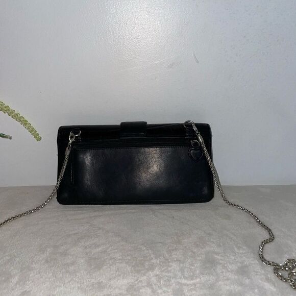 Brighton Leather Crossbody Wallet on Chain Black Small - Picture 3 of 13